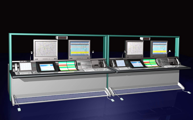 機(jī)場指揮中心控制臺效果展示圖